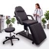 LSBIKE 360° Rotating Hydraulic Beauty Bed with Stool, Adjustable Massage Table with Removable Armrests and Headrest, Tattoo Bed Set for Spa, Tattoo and Facial Care (Black) view 1