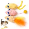 MOTIBACK Cat Toy Mice, 3-Pack with Catnip and Feathers view 1