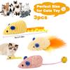 MOTIBACK Cat Toy Mice, 3-Pack with Catnip and Feathers view 2