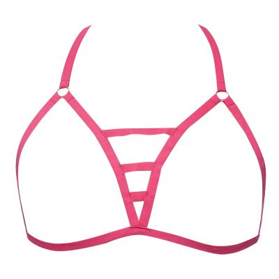 Generic Women's Lace-Up Lace Bra with Decorative Cutout, Adjustable Stretch Lingerie (One Size)