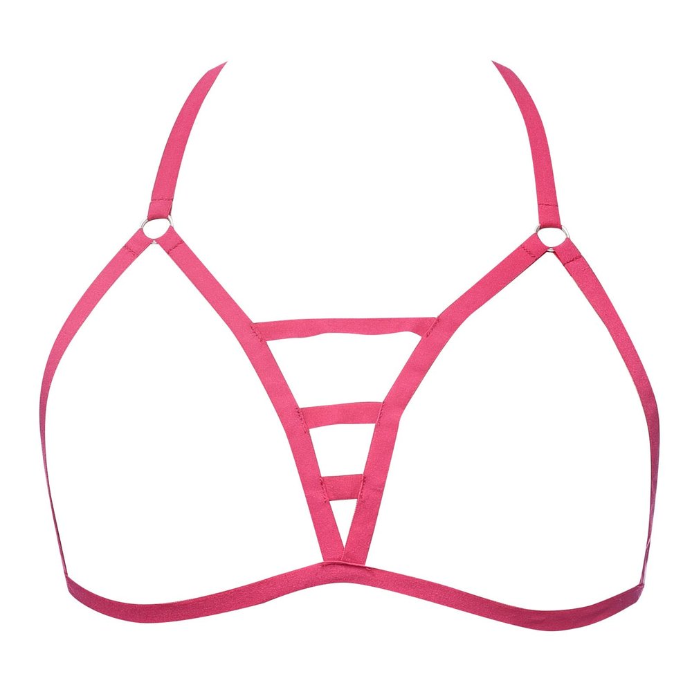 Generic Women's Lace-Up Lace Bra with Decorative Cutout, Adjustable Stretch Lingerie (One Size)