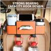 3-in-1 Car Backseat Organizer with Tissue Holder, Brown view 2