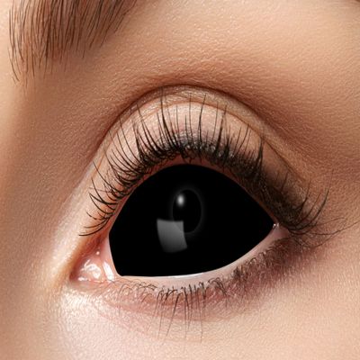 Zoelibat Eyecatcher Black Sclera Contact Lens 22 mm with Vision Correction, 0.50 to 5.00 Diopters, 6-Month Lens, Single Lens, Halloween & Cosplay Effect Lens (-2.25 Diopters)