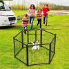Heavy-Duty Dog Playpen, 6-Panel Folding Metal Fence with Door view 2