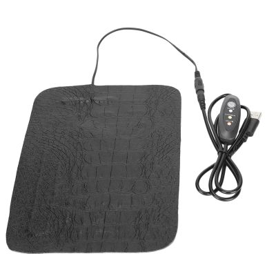 Drfeify Reptile Heating Pad, PU Leather Surface, USB-Powered Heating Mat with 3-Level Temperature Control