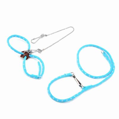 Drfeify Ferret Harness, Adjustable Nylon Leash with Bell for Hamsters and Small Pets, Comfort and Safety for Outdoor Adventures (Blue)