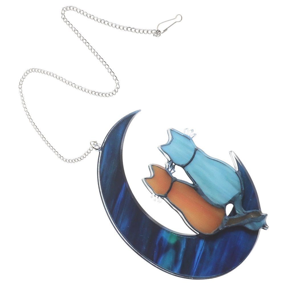 SHINEOFI Acrylic Cat Moon Hanging Decoration