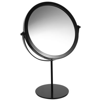 Hemobllo Rotatable Metal Makeup Mirror with Tall Stand, Black