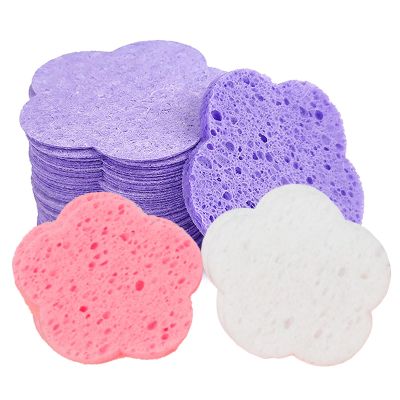 Facial Cleansing Sponges, 30 Pieces, Natural Flower Shape