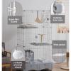 Indoor/Outdoor Cat House with Run, Wheels, White, 82 x 56.3 x 112 cm view 2