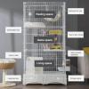 Indoor/Outdoor Cat House with Run, Wheels, White, 82 x 56.3 x 112 cm view 3