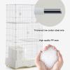 Indoor/Outdoor Cat House with Run, Wheels, White, 82 x 56.3 x 112 cm view 4
