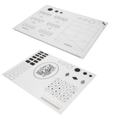 POPETPOP 2-Piece Black Silicone Nail Art Practice Mat Set