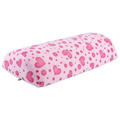 Mikikit Pink Coral Fleece Nail Hand Rest with Removable Cover