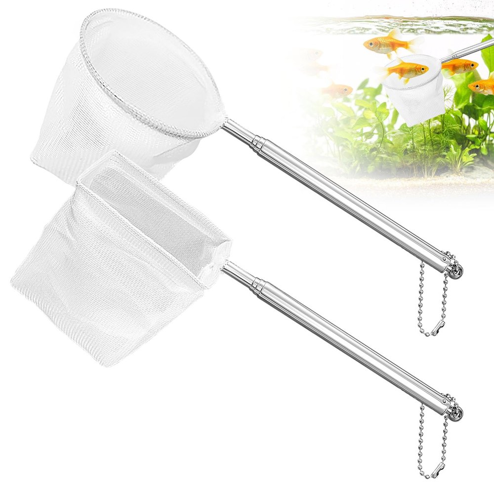2-Pack Aquarium Fish Net with Telescopic Handle
