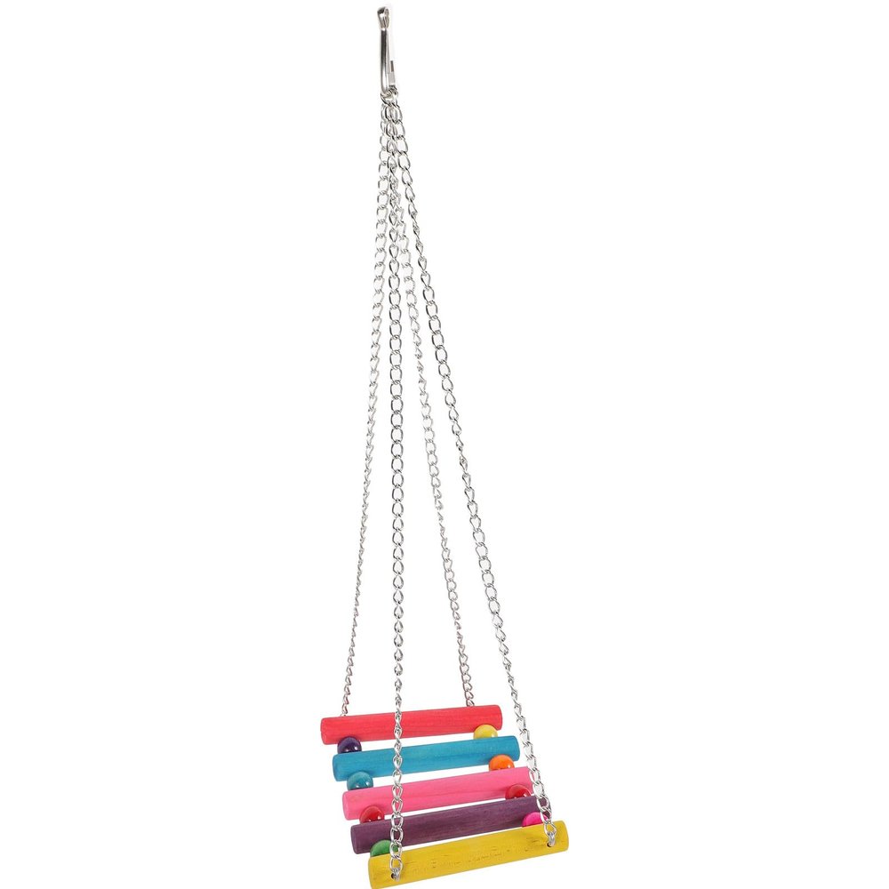 UKCOCO Wooden Bird Stand Hanging Parrot Swing