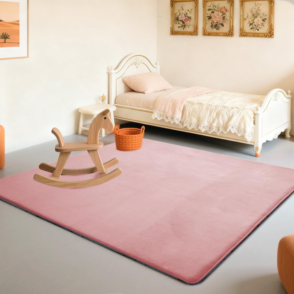 Stqyeiw Baby Play Mat, 90 x 180 cm, Pink, 2 cm Thick