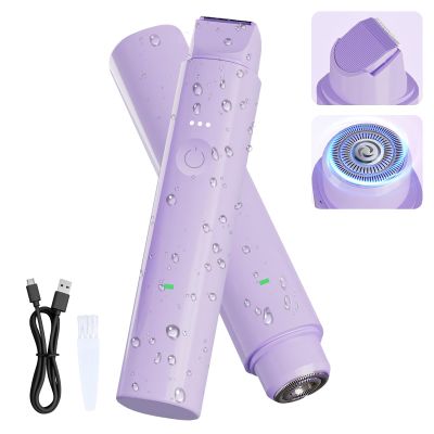 2-in-1 Electric Women's Shaver, Wet & Dry Trimmer for Face, Body and Bikini Area