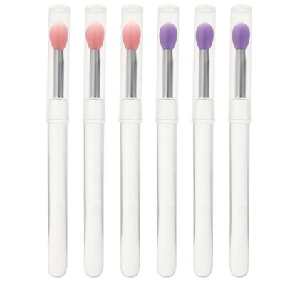 TOYANDONA 6-Piece Silicone Lip Brushes with Caps, Portable Lip Mask and Eyeshadow Brushes for Salon and Home