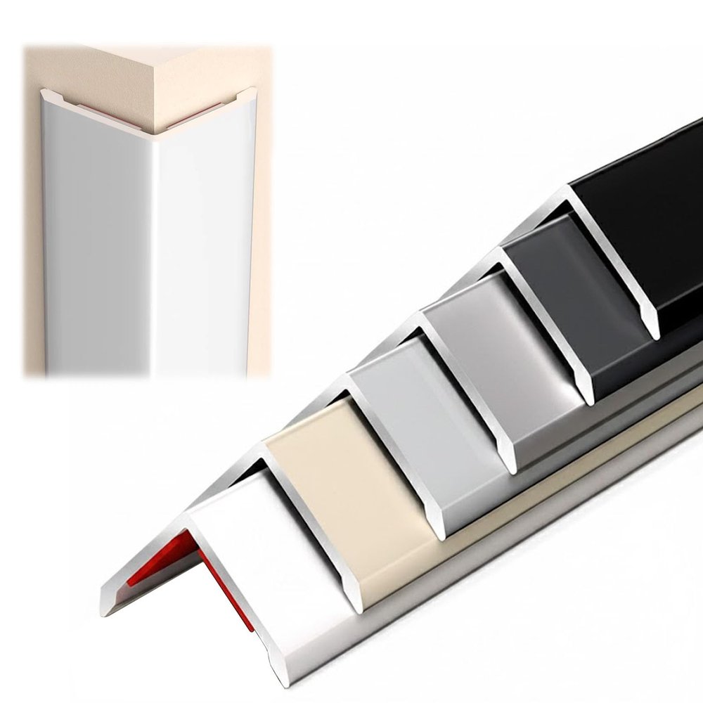 Self-Adhesive Aluminum Angle Corner Guard, White, 6 m/236.2 in
