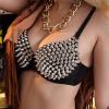 Sexy All-Over Spike Stud Dance Bra for Women, Push-Up Punk Bralette view 4