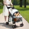 4-Wheel Foldable Pet Stroller for Small Dogs and Cats view 1