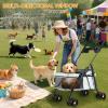 4-Wheel Foldable Pet Stroller for Small Dogs and Cats view 3
