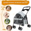 4-Wheel Foldable Pet Stroller for Small Dogs and Cats view 4