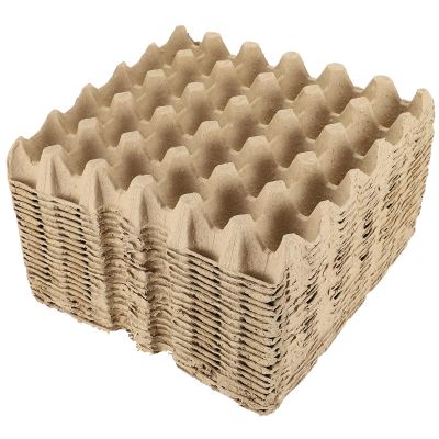 VERDANVERSE 20-Pack Paper Egg Trays, 30-Hole Seedling Tray, Sturdy and Versatile for Cooling and Breeding, Khaki, Random Color