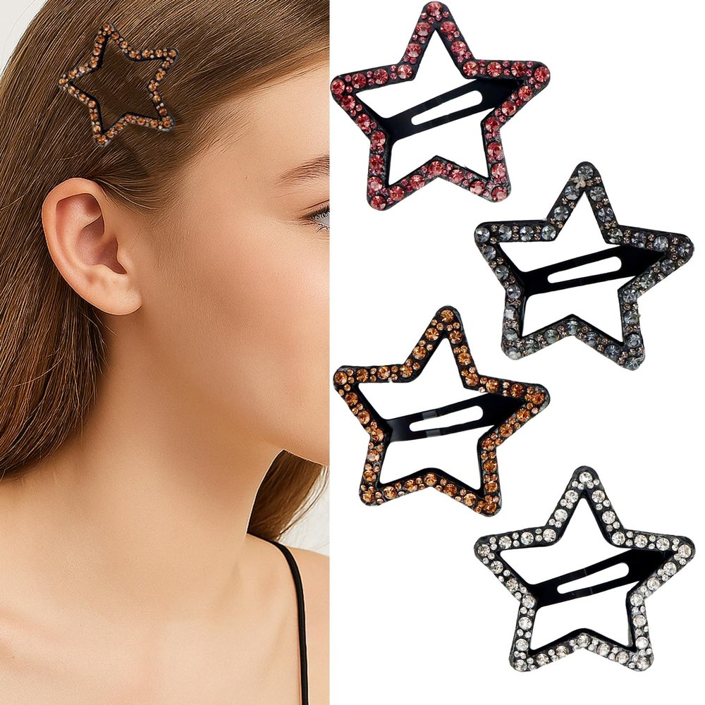 MOTIBACK Star Hair Clips, 4-Piece Set