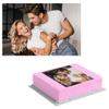 Square Edible Cake Topper with Custom Photo and Text view 1