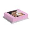 Square Edible Cake Topper with Custom Photo and Text view 2