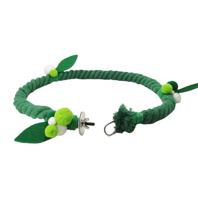 100 cm Cotton Parrot Climbing Rope Perch, Non-Slip Green Bird Cage Toy