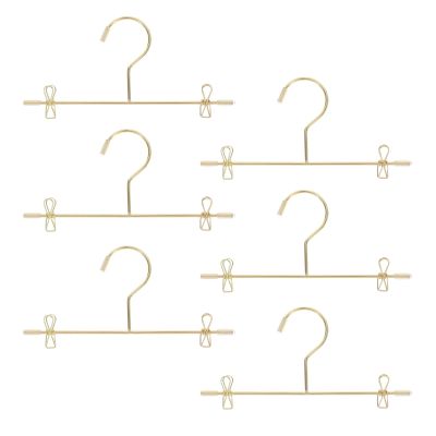 POPETPOP 6-Piece Small Gold Iron Doll Clothes Hangers, 120 mm