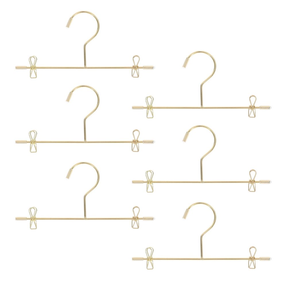 POPETPOP 6-Piece Small Gold Iron Doll Clothes Hangers, 120 mm