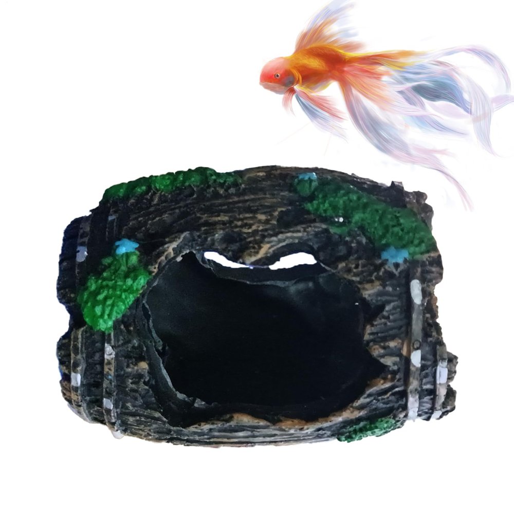 Aquarium Decoration, Broken Barrel Design Resin Ornament