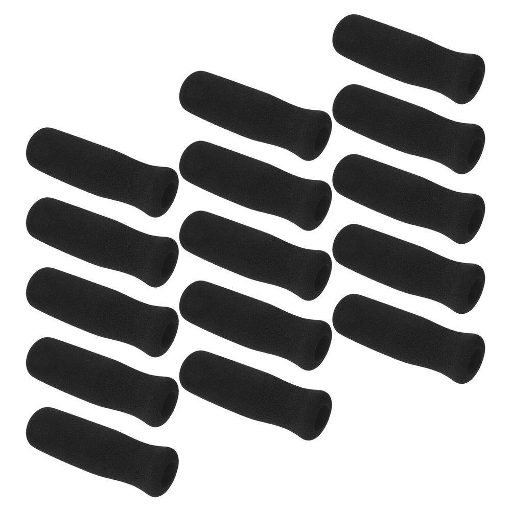 Black Foam Grip Covers, 15-Piece Set for Walking Aids