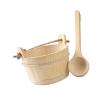 mophrati Wooden Bath Bucket Set with Ladle and Spoon, 4 L view 1