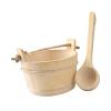 mophrati Wooden Bath Bucket Set with Ladle and Spoon, 4 L view 2