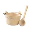 mophrati Wooden Bath Bucket Set with Ladle and Spoon, 4 L view 4