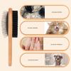 Wooden Pet Grooming Brush with Stainless Steel Bristles, 5.9 x 24.5 cm view 4