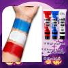PASNOWFU Red, White & Blue Water-Based Face and Body Paint Kit view 3
