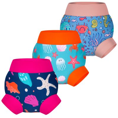BIG ELEPHANT Baby Swim Diapers, 3-Pack, Reusable
