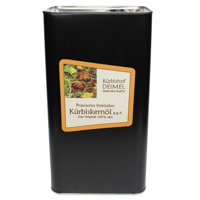 DEIMEL Pumpkin Farm, Styria/Austria – SparMaxi – 5-Liter Supply – Original Styrian Pumpkin Seed Oil PGI – Awarded Annually
