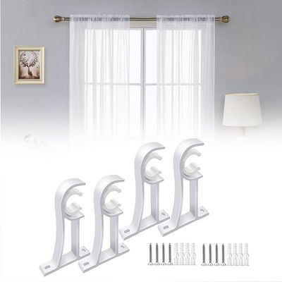 LVYXON Roman Curtain Rod Bracket, Top- or Side-Mounted, Aluminum Alloy