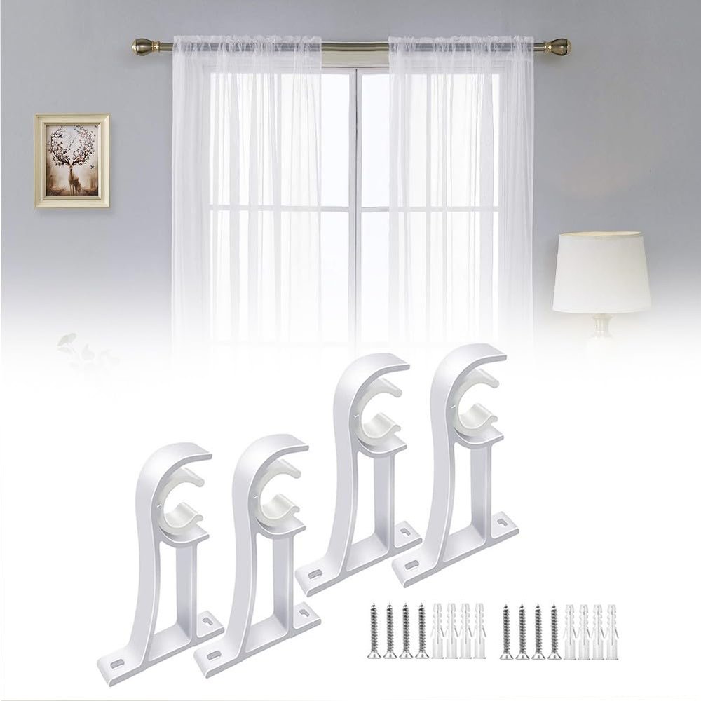 LVYXON Roman Curtain Rod Bracket, Top- or Side-Mounted, Aluminum Alloy