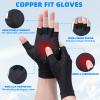 JLFDLLYYZQ 2 Pairs Fingerless Copper Compression Gloves (XL) view 4