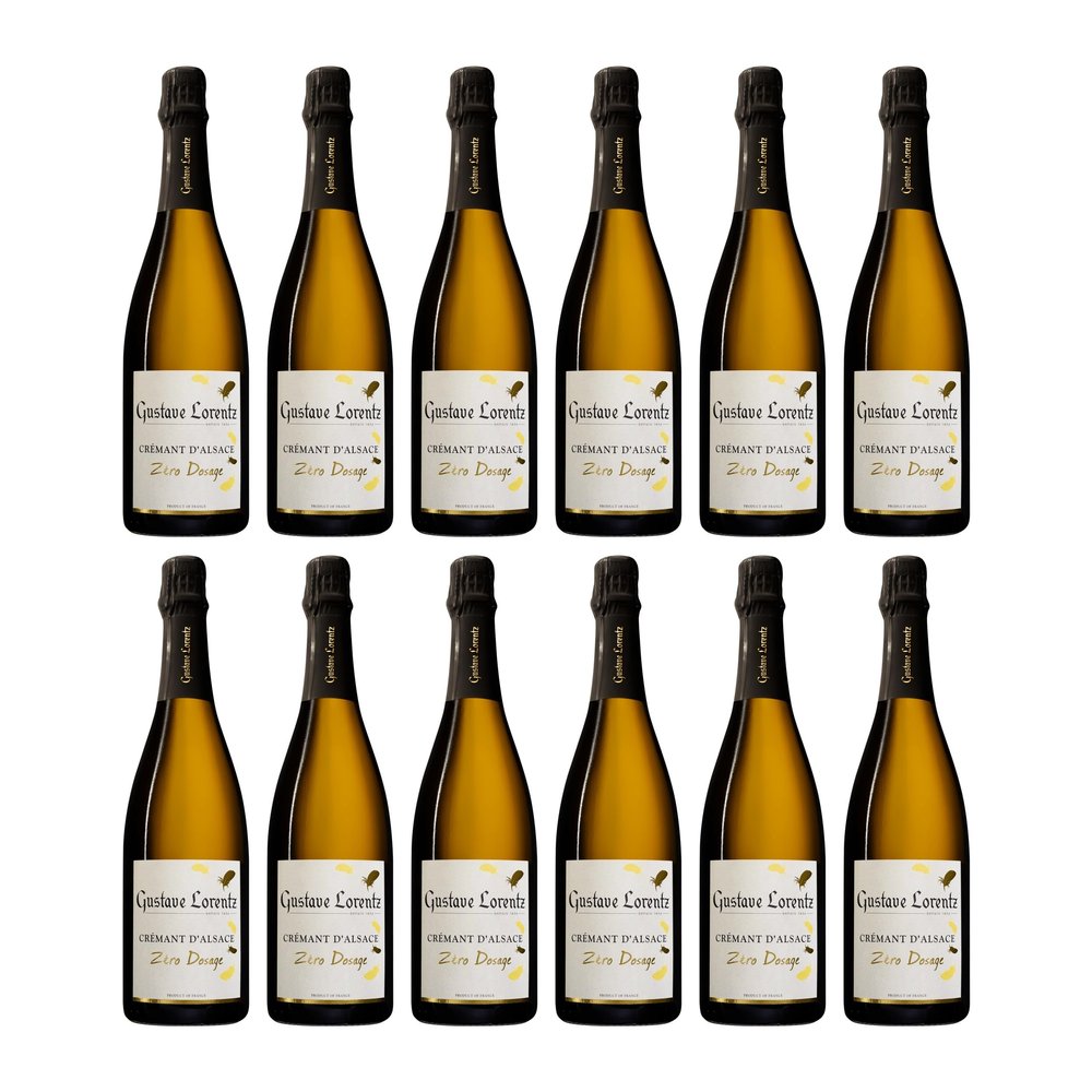 Gustave Lorentz Crémant d’Alsace Zero Dosage Organic Vegan Sparkling Wine, Dry, France, with FeinWert E-Book (12 x 0.75 L)