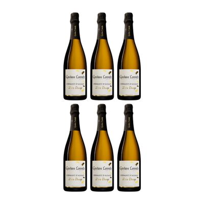 Gustave Lorentz Crémant d’Alsace Zero Dosage White Dry Sparkling Wine, Organic, Vegan, France (6 x 0.75 L) incl. FeinWert E-Book