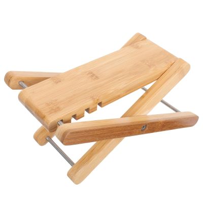 SEWACC Adjustable Foldable Bamboo Pedicure Footrest